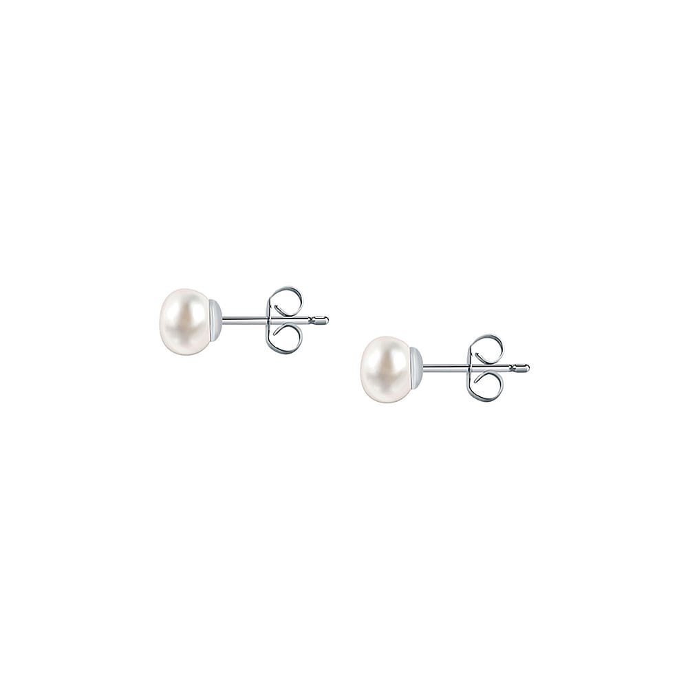 Boucles D'oreilles Pendantes Rosace Argent Perle De Culture Ronde