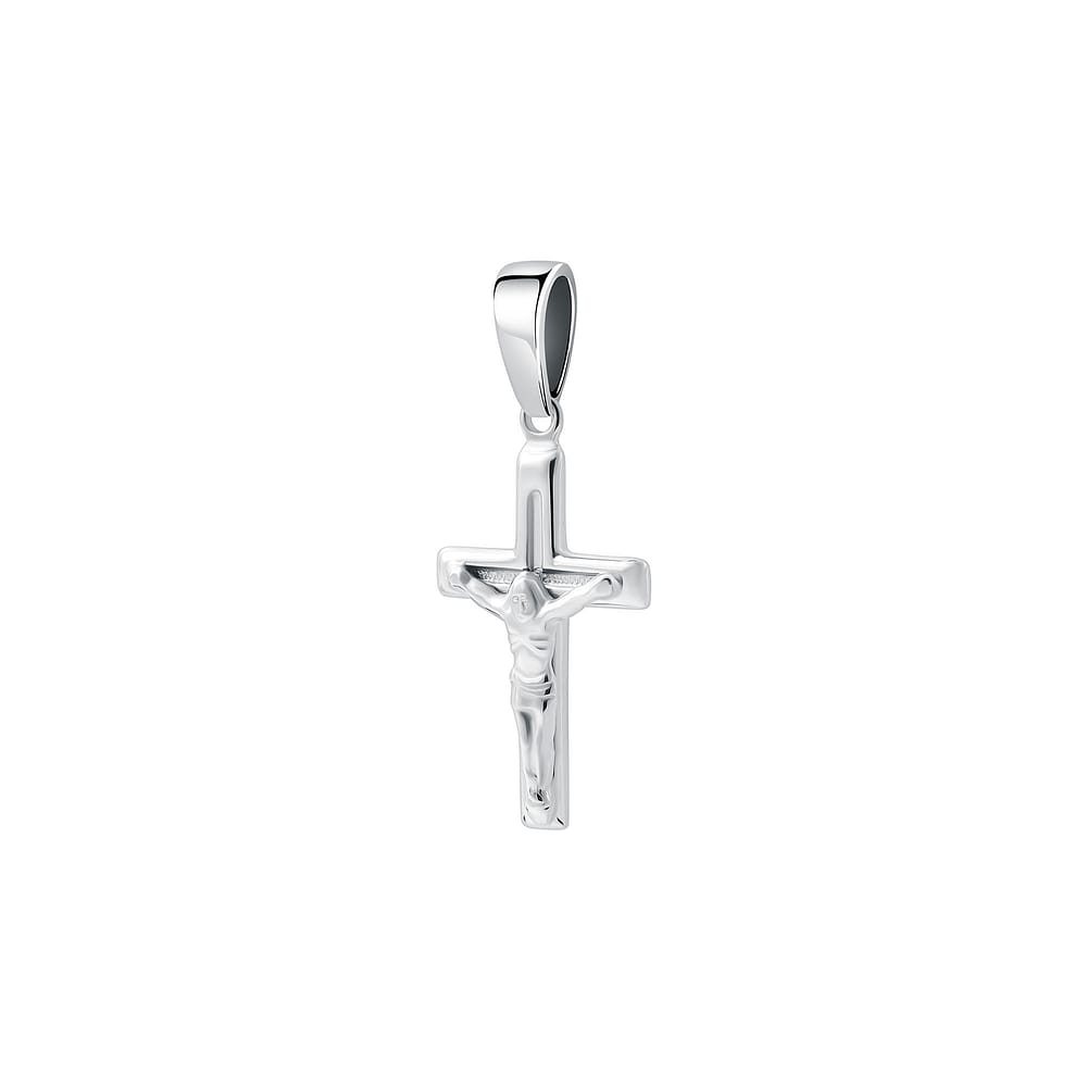 Pendentif Croix Catholique En Argent 925/000 - 20x10 Mm, Neuf Avec étiquettes, Marque Tata Gisèle