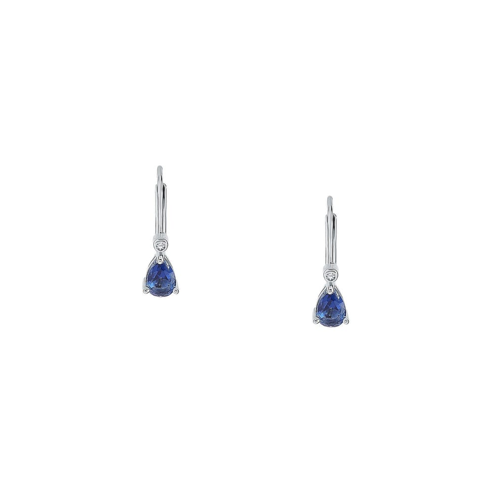 Boucles D'Oreilles Dormeuses En Argent 925/1000 Avec Zirconium - Argenté - Neuf Avec Étiquettes