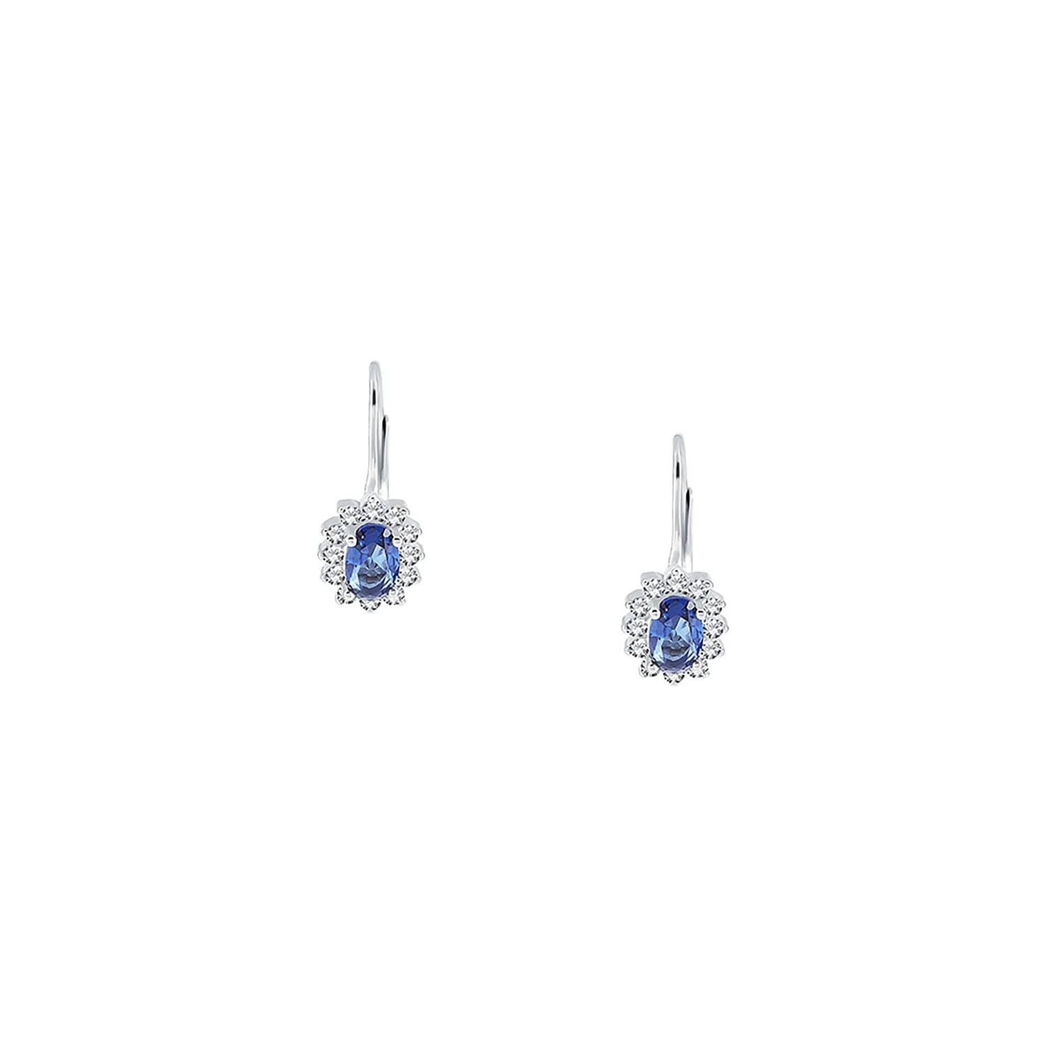 Boucles D'oreilles En Argent 925/1000ème - Puces Serties Topaze - Réf. 01612 MRM - Neuf Avec étiquettes