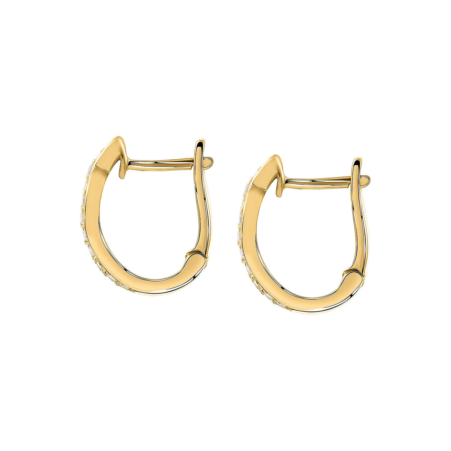 Boucles D'oreilles Dormeuses Art Déco Plaqué Or Rose Et Jaune - Occasion Vintage