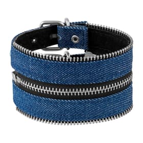 Bracelet NOVOBE en Métal et Cuir Bleu