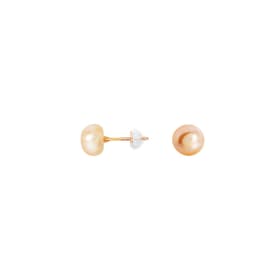Boucles d'oreilles CLEOR en Or 375/1000 Jaune et Perle de culture Mauve