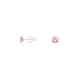 Boucles d'oreilles CLEOR en Argent 925/1000 et Oxyde Rose
