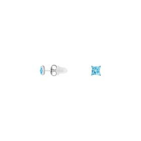 Boucles d'oreilles CLEOR en Argent 925/1000 et Oxyde Bleu