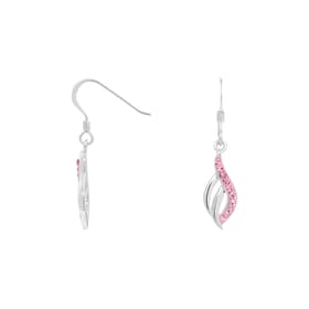 Boucles d'oreilles CLEOR en Argent 925/1000 et Cristal Rose