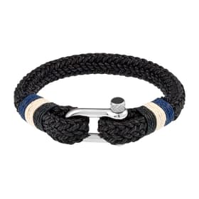 Bracelet LES HAUBANS en Acier et Corde en Coton Noir