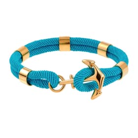 Bracelet B&G en Acier Jaune et Corde Turquoise