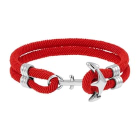 Bracelet LES HAUBANS en Acier et Corde Rouge