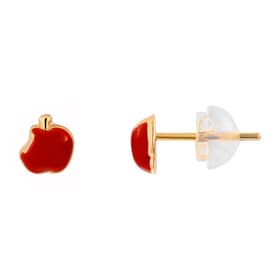 Boucles d'oreilles CLEOR en Or 375/1000 Jaune et Laque Rouge