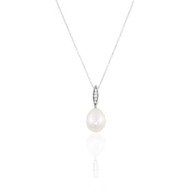 Collier CLEOR en Or 375/1000 Blanc, Perle de culture et Diamant