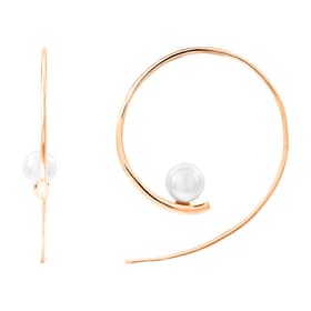 Boucles d'oreilles CLEOR en Argent 925/1000 Rose et Perle Synthétique Blanc
