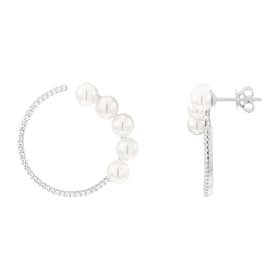 Boucles d'oreilles CLEOR en Argent 925/1000 Blanc et Perle Blanc