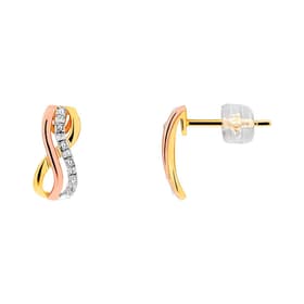 Boucles d'oreilles CLEOR en Or 375/1000 Tricolore et Diamant