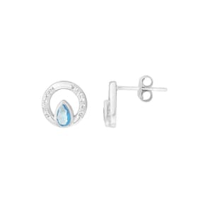 Boucles d'oreilles CLEOR en Argent 925/1000 Blanc et Oxyde