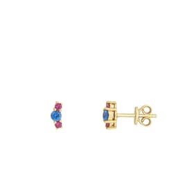 Boucles d'oreilles CLEOR en Argent 925/1000 Jaune et Oxyde Multicolore