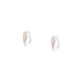 Boucles d'oreilles ROSELINE en Argent 925/1000 Bicolore et Oxyde
