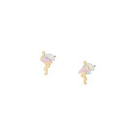 Boucles d'oreilles CLEOR en Or 375/1000 et Laque Rose
