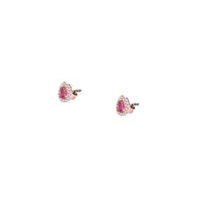 Boucles d'oreilles CLEOR en Argent 925/1000 Rose et Oxyde et Verre