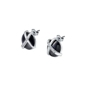 Boucles d'oreilles CLEOR en Argent 925/1000 Blanc et Céramique Noir