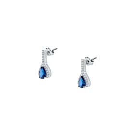 Boucles d'oreilles CLEOR en Argent 925/1000 Blanc et Oxyde Bleu