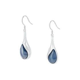Boucles d'oreilles CLEOR en Argent 925/1000 Blanc et Céramique Bleu