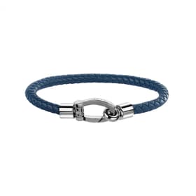 Bracelet MASERATI en Acier et Cuir Bleu