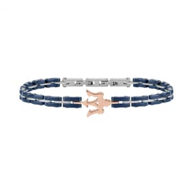Bracelet MASERATI en Acier Bicolore et Céramique Bleue