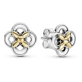 Clous d&rsquo;oreilles PANDORA Fleur bicolore