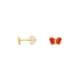 Boucles d'oreilles CLEOR en Or 375/1000 Jaune et Laque Rouge