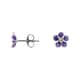 Boucles d'oreilles CLEOR en Argent 925/1000 et Laque Violette
