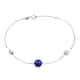 Bracelet CLEOR en Or 375/1000 Blanc et Perle de culture Bleue