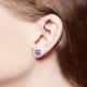 Boucles d'oreilles CLEOR en Argent 925/1000 et Laque Violette