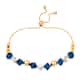 Bracelet CLEOR en Argent 925/1000 Jaune et Cristal Bleu