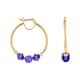 Boucles d'oreilles CLEOR en Argent 925/1000 Jaune et Cristal Violet