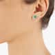 Boucles d'oreilles CLEOR en Or 375/1000 Blanc, Emeraude et Oxyde Vert