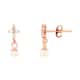 Boucles d'oreilles PERLE DE NUIT en Argent 925/1000 Rose et Perle Synthétique Blanc