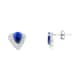 Boucles d'oreilles CLEOR en Argent 925/1000 Blanc et Oxyde Bleu