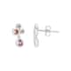 Boucles d'oreilles CLEOR en Argent 925/1000 Blanc et Oxyde Rose - CLEOR