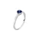 Solitaire LIVE DIAMOND en Or 375/1000 Blanc avec Diamant Synthétique Écologique et Saphir Synthétique Bleu - CLEOR