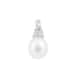Pendentif CLEOR en Or 375/1000 Blanc et Perle de Culture et Oxyde - vue 1 - CLEOR