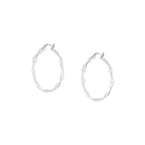 Boucles D'oreilles Créoles En Argent 925 - Diamètre 13 Mm, Neuves Avec étiquettes, Fermoir Crochet