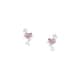 Boucles d'oreilles CLEOR en Argent 925/1000 et Cristal Rose - vue - CLEOR