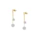 Boucles d'oreilles CLEOR en Argent 925/1000 Jaune et Cristal Blanc - vue 1 - CLEOR