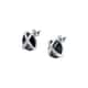 Boucles d'oreilles CLEOR en Argent 925/1000 Blanc et Céramique Noir - vue 1 - CLEOR