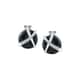 Boucles d'oreilles CLEOR en Argent 925/1000 Blanc et Céramique Noir - vue - CLEOR