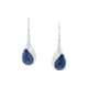 Boucles d'oreilles CLEOR en Argent 925/1000 Blanc et Céramique Bleu - vue - CLEOR