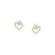 Boucles d'oreilles CLEOR en Or 375/1000 Bicolore et Diamant - vue - CLEOR