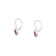 Boucles d'oreilles CLEOR en Argent 925/1000 Blanc et Oxyde Rouge - vue - CLEOR