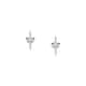 Boucles d'oreilles SQUARE en Argent 925/1000 Blanc et Oxyde - vue - CLEOR